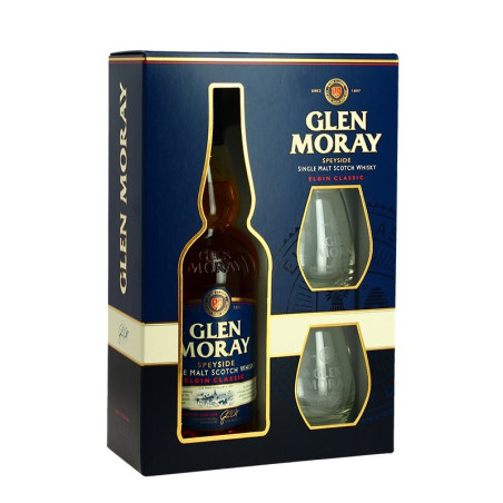 COFFRET GLEN MORAY CLASSIC  2 VERRES