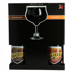 KASTEEL Belgian Beer Gift Box 2 X 75 cl + 1 Beer Glass