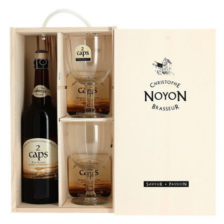 COFFRET 2 CAPS BLONDE + 2 VERRES