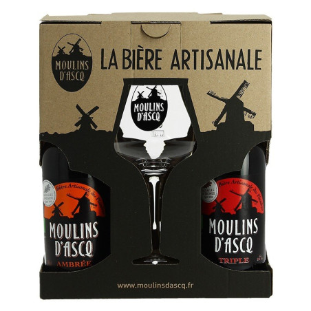 COFFRET MOULIN D'ASCQ 4X33CL  1 VERRE