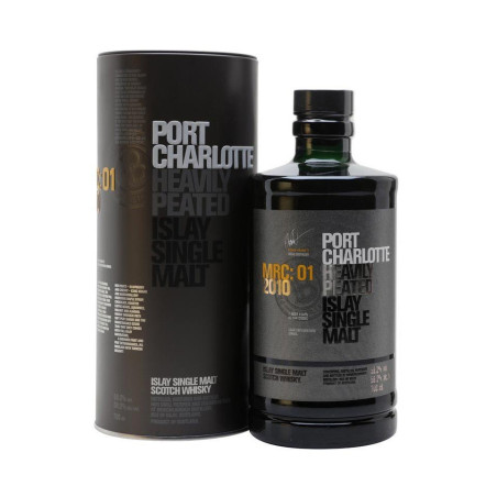 WHISKEY Port Charlotte 2010 MRC: 01 Islay Single Malt Mouton Rothschild 2001 cask  finish