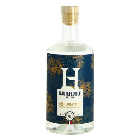 Dry GIN the EXPLORER by the HAUTEFEUILLE distillery 70 cl