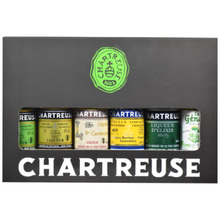 CHARTREUSE box of 6 mini bottles of 3 cl