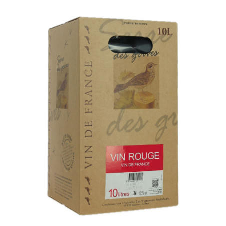 Serre des GRIVES Red by les VIGNERONS ARDECHOIS Bag in A Box Wine 10 Liters Serre des GRIVES Red by les VIGNERONS ARDECHOIS Bag in A Box Wine 10 Liters