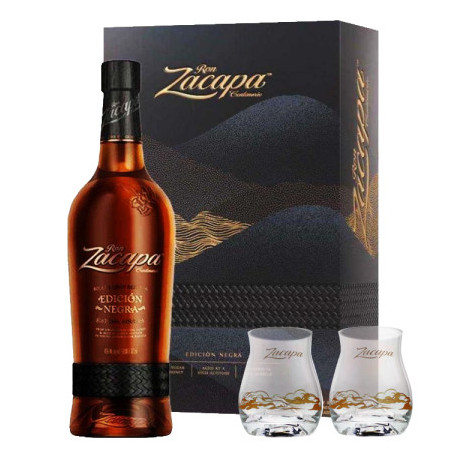 ZACAPA Rum Edition NEGRA 70 cl Gift Box + 2 Glasses ZACAPA Rum Edition NEGRA 70 cl Gift Box + 2 Glasses