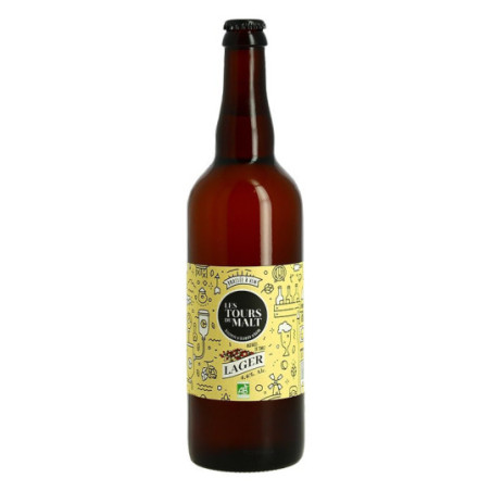 Les Tours du Malt  Brewery Organic Blonde Lager Beer 75 cl