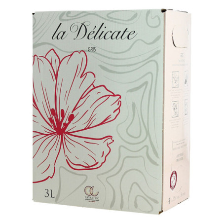 La DELICATE BIB of Gris Rosé Wine 3 Litres