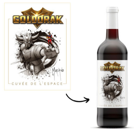 GOLDORAK Red Wine 75 cl Illustration by Murciano