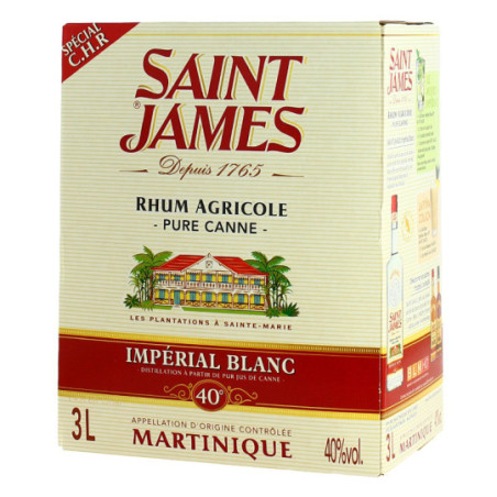 BIB of White Rum of 3 LITERS St JAMES 40°