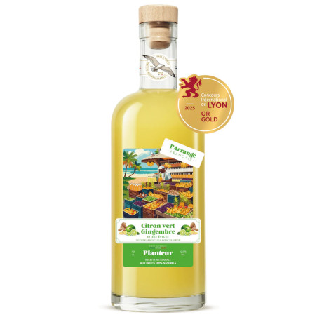 L'Arrangé Français Plantation Liqueur: LIME, GINGER and Spices, 70 cl