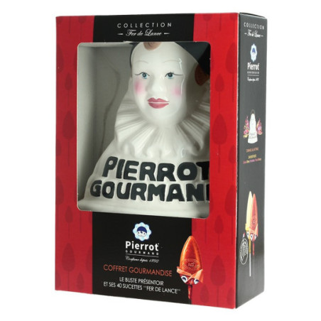 Bust of PIERROT Gourmand + 40 "Fer de Lance" Lollipops 524 gr