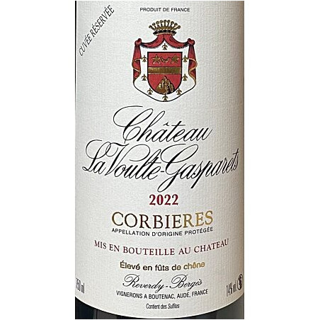 La Voulte Gasparet Cuvée Reservée Red Corbieres Wine 75 cl