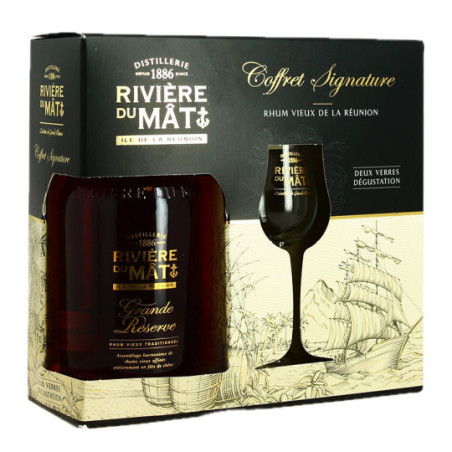 Rivière du Mât Grande Réserve Rum 70cl 40% Gift Set with 2 Glasses