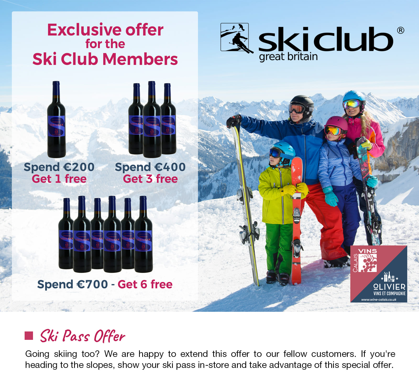 special offer for skiers, more savings
