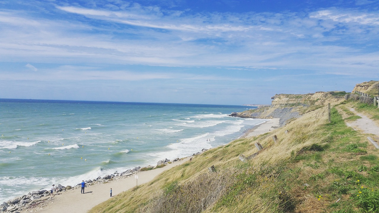 Sand dunes and coastal path near Pointe aux Oies between Wimereux and Ambleteuse on the Opal Coast